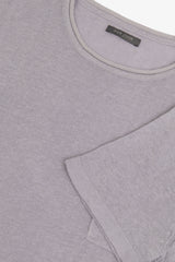 T-shirt in maglia misto lino con taschino lavanda-Dan John