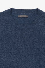 T-shirt in maglia misto lino indaco-Dan John
