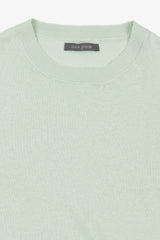 T-shirt in maglia misto lino menta-Dan John