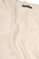 T-shirt in maglia misto lino panna-Dan John