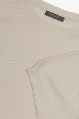 T-shirt in maglia nido d'ape panna-Dan John