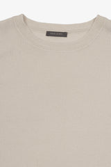 T-shirt in maglia nido d'ape panna-Dan John