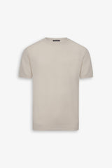 T-shirt in maglia nido d'ape panna-Dan John