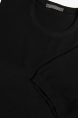 T-shirt in maglia riga piazzata nera-Dan John