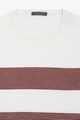 T-shirt in maglia righe piazzate melanzana-Dan John