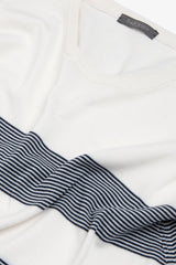 T-shirt in maglia righe piazzate navy-Dan John