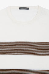 T-shirt in maglia righe piazzate terra-Dan John