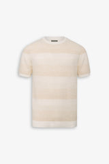 T-shirt riga degradè sabbia-Dan John