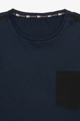 T-shirt tecnica con taschino DNJ blu-Dan John