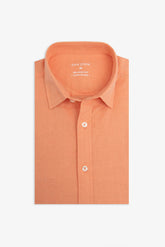 Orange linen blend shirt