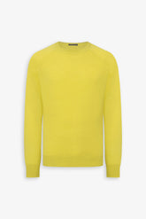 Lime fleece cut crew neck sweater