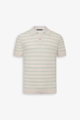 Knitted polo shirt with mint stripes