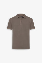 Mud textured piquet polo shirt