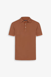 Salmon weave pique polo shirt