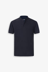 Korean polo shirt in blue pique