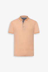 Polo neck and profiles in contrasting apricot