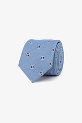 Light blue all-over microflower jacquard tie