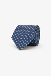 Blue microflower jacquard tie