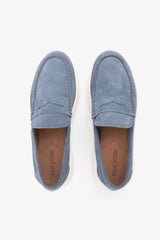 Denim suede moccasin