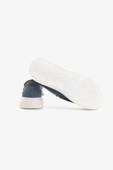 Denim suede moccasin