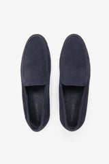 Blue suede moccasin