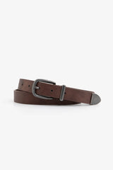 Dark brown hammered leather belt