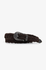 CINTURA TRECCIA SUEDE MORO-Dan John