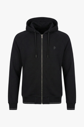Felpa full zip con cappuccio nera-Dan John