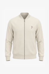 Bomber in felpa full zip bianco-Dan John