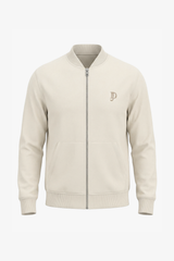 Bomber in felpa full zip bianco-Dan John
