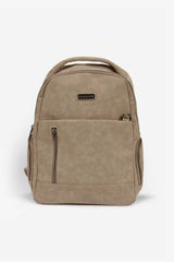 Beige suede office backpack