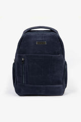 Blue suede office backpack
