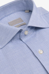 Light blue micro-patterned shirt