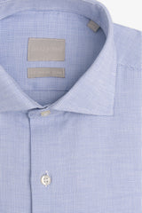 Light blue micro-patterned shirt