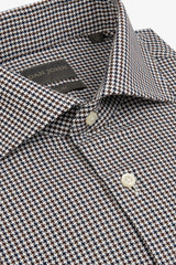 Slim brown houndstooth shirt