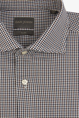 Slim brown houndstooth shirt