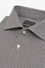 Slim brown houndstooth shirt