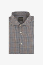 Slim brown houndstooth shirt
