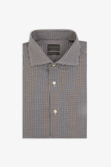 Slim brown houndstooth shirt