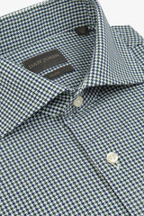 Slim green houndstooth shirt