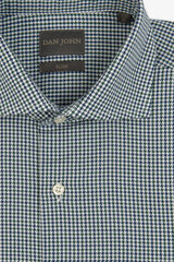 Slim green houndstooth shirt