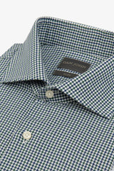 Slim green houndstooth shirt