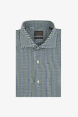 Slim green houndstooth shirt