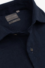 Slim fit blue micro oxford shirt