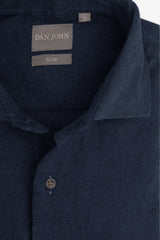Slim fit blue micro oxford shirt