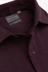 Slim burgundy micro oxford shirt