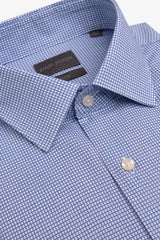 Slim light blue micro-weave shirt