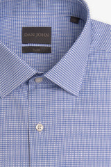 Slim light blue micro-weave shirt