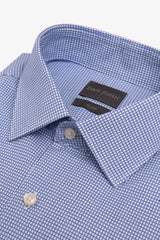 Slim light blue micro-weave shirt