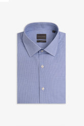 Slim light blue micro-weave shirt